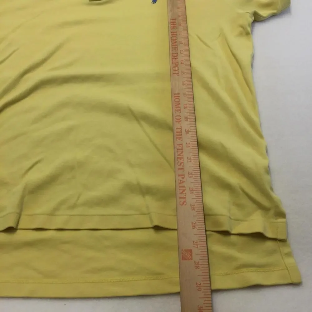 Polo Ralph Lauren Polo Shirt Mens Large Yellow 100% Cotton Short Sleeve Casual